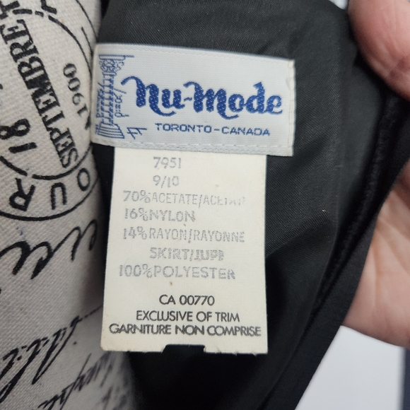 Vintage Gothic Black Velvet Midi Dress - Picture 6 of 6